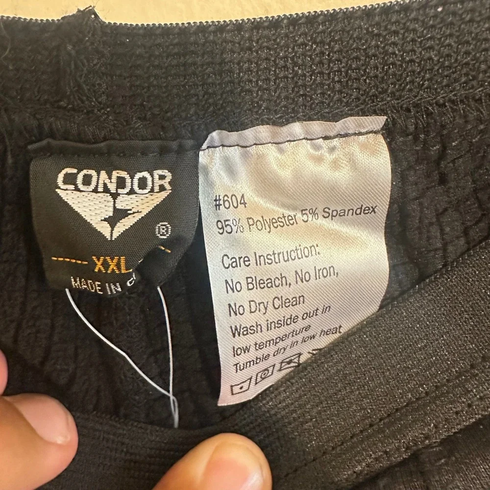 Condor Base II Midweight Drawer Mens XXL Black Grid Fleece Thermal Outdoor Pants